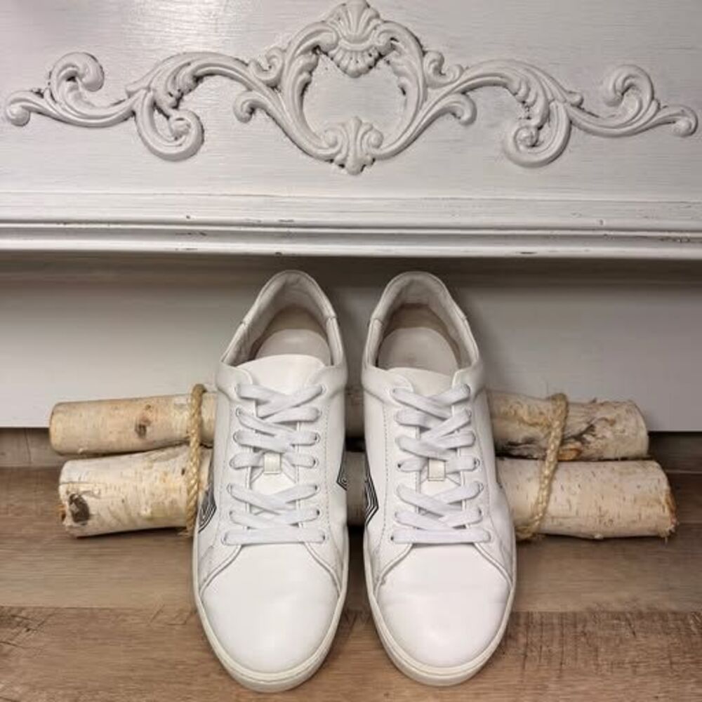 Burberry Albert Doodle Logo Leather Sneakers - Picture 3 of 9